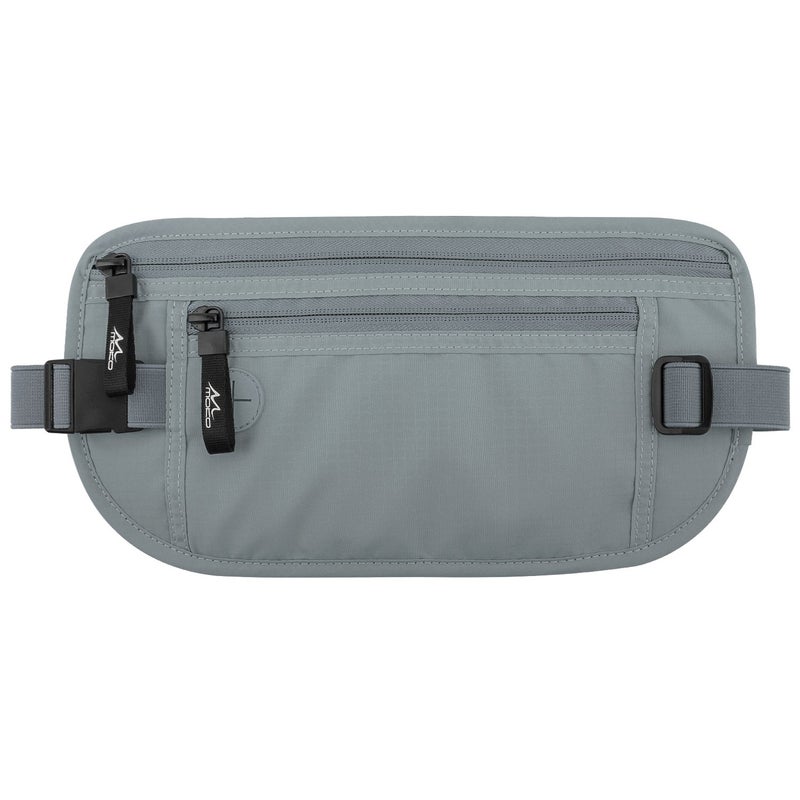 MoKo Secure Travel Money Belt, Undercover Hidden RFID Blocking Travel Wallet, Anti-Theft Passport Wallets for Men Women, Gray - Image 4